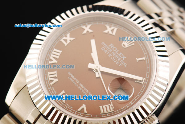 Rolex Datejust II Oyster Perpetual Automatic Movement Full Steel with Brown Dial and Roman Numeral Markers - Click Image to Close